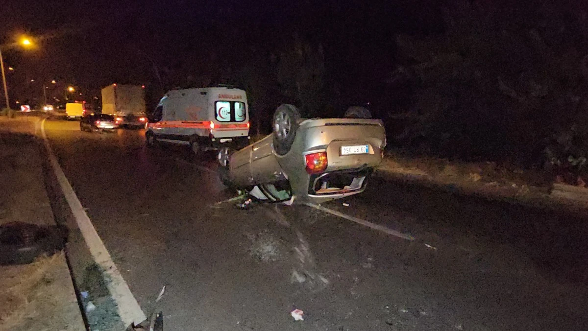 Kamyonun çarptığı otomobil ok gibi fırladı