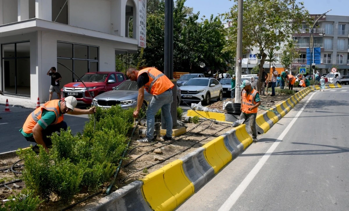 Davutlar Mahallesi'nde peyzaj çalışmaları devam ediyor