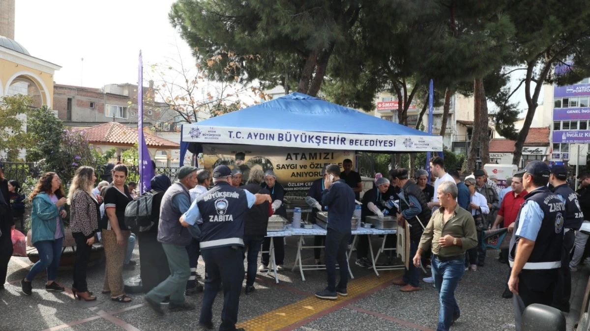 Aydın'da Atatürk için pilav hayrı yapıldı