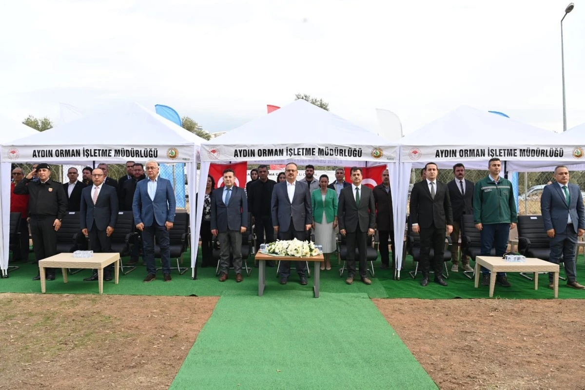 Aydın’da 2 bin 23 mavi servi fidanı toprakla buluştu
