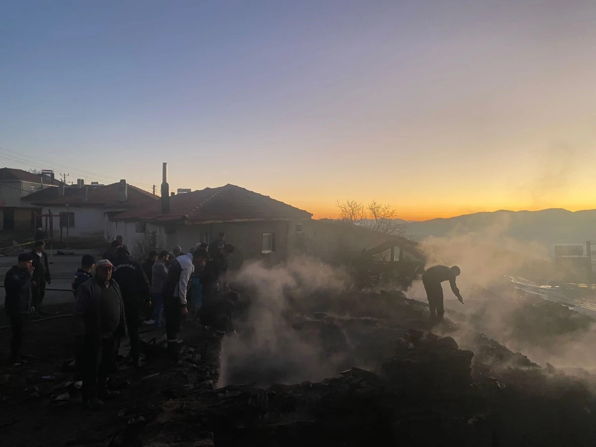 Karacasu'da çıkan yangında iki ev küle döndü