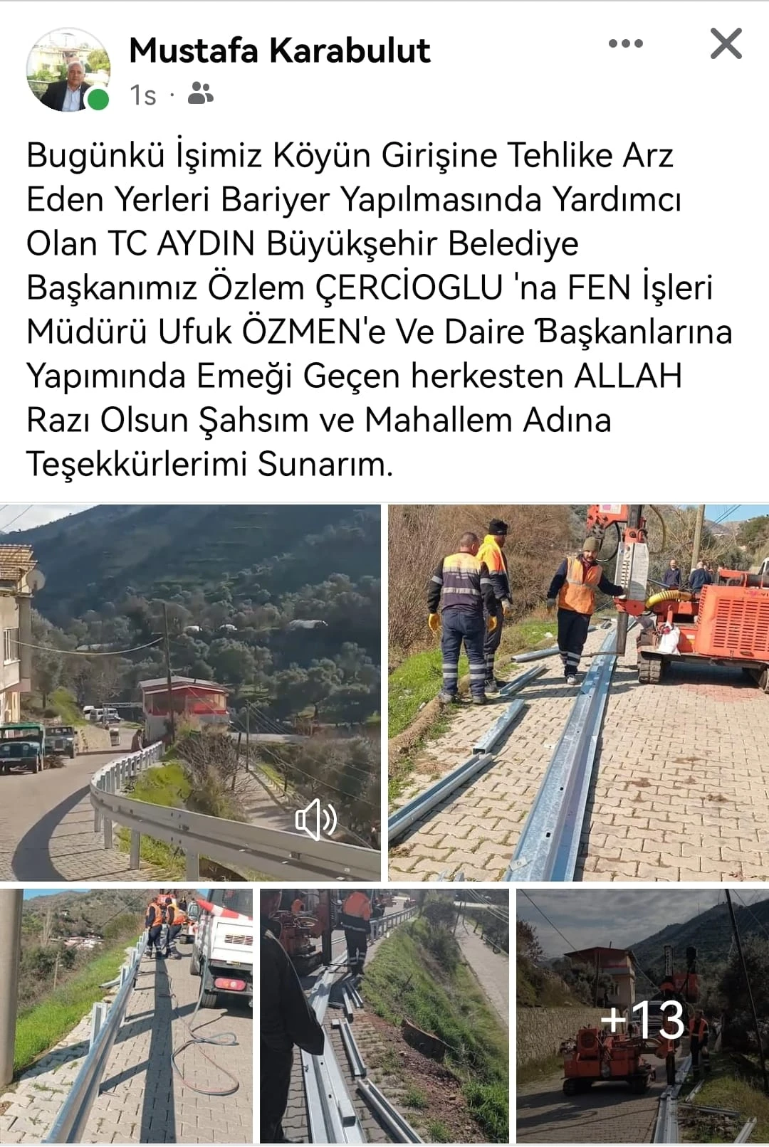 Nazillili muhtarlardan Çerçioğlu'na teşekkür