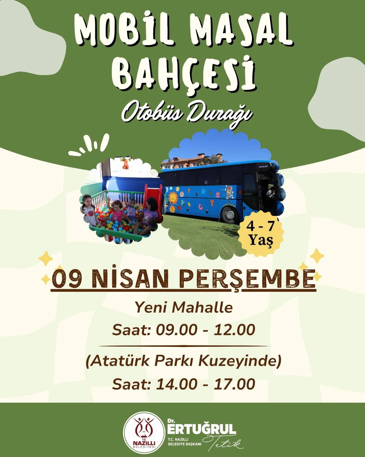 Nazilli’de çocuklara özel Mobil Oyun Otobüsü mahalle mahalle geziyor