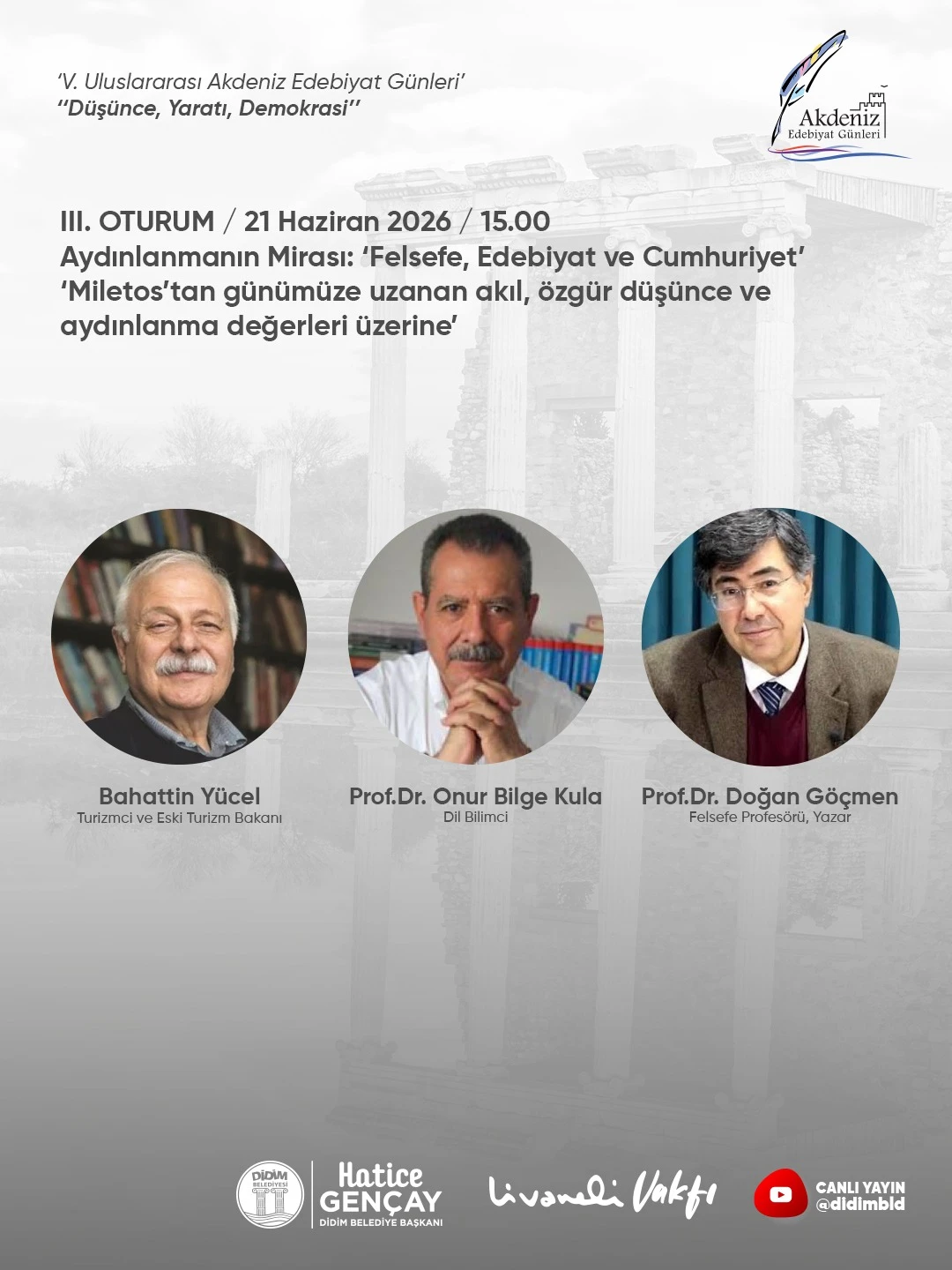 DİDYMA V. ULUSLARARASI AKDENİZ EDEBİYAT GÜNLERİ BAŞLIYOR