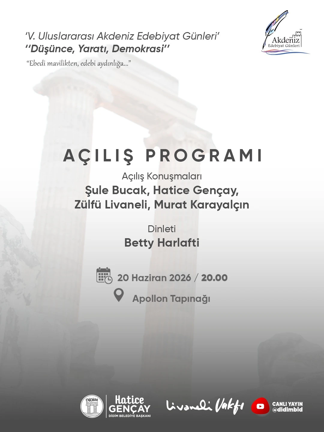 DİDYMA V. ULUSLARARASI AKDENİZ EDEBİYAT GÜNLERİ BAŞLIYOR
