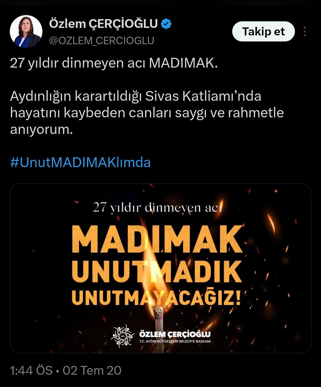 AK PARTİ’YE GEÇEN ÖZLEM ÇERÇİOĞLU MADIMAK İÇİN KAFASINI KUMA GÖMDÜ