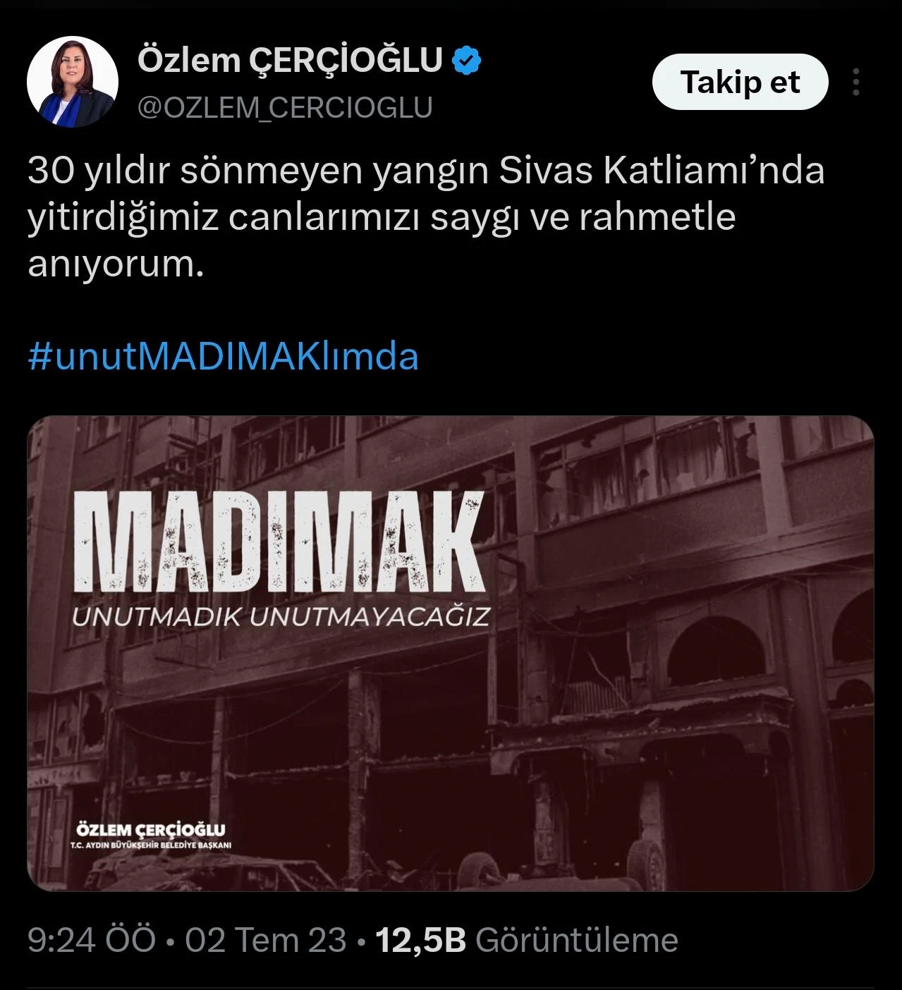 AK PARTİ’YE GEÇEN ÖZLEM ÇERÇİOĞLU MADIMAK İÇİN KAFASINI KUMA GÖMDÜ