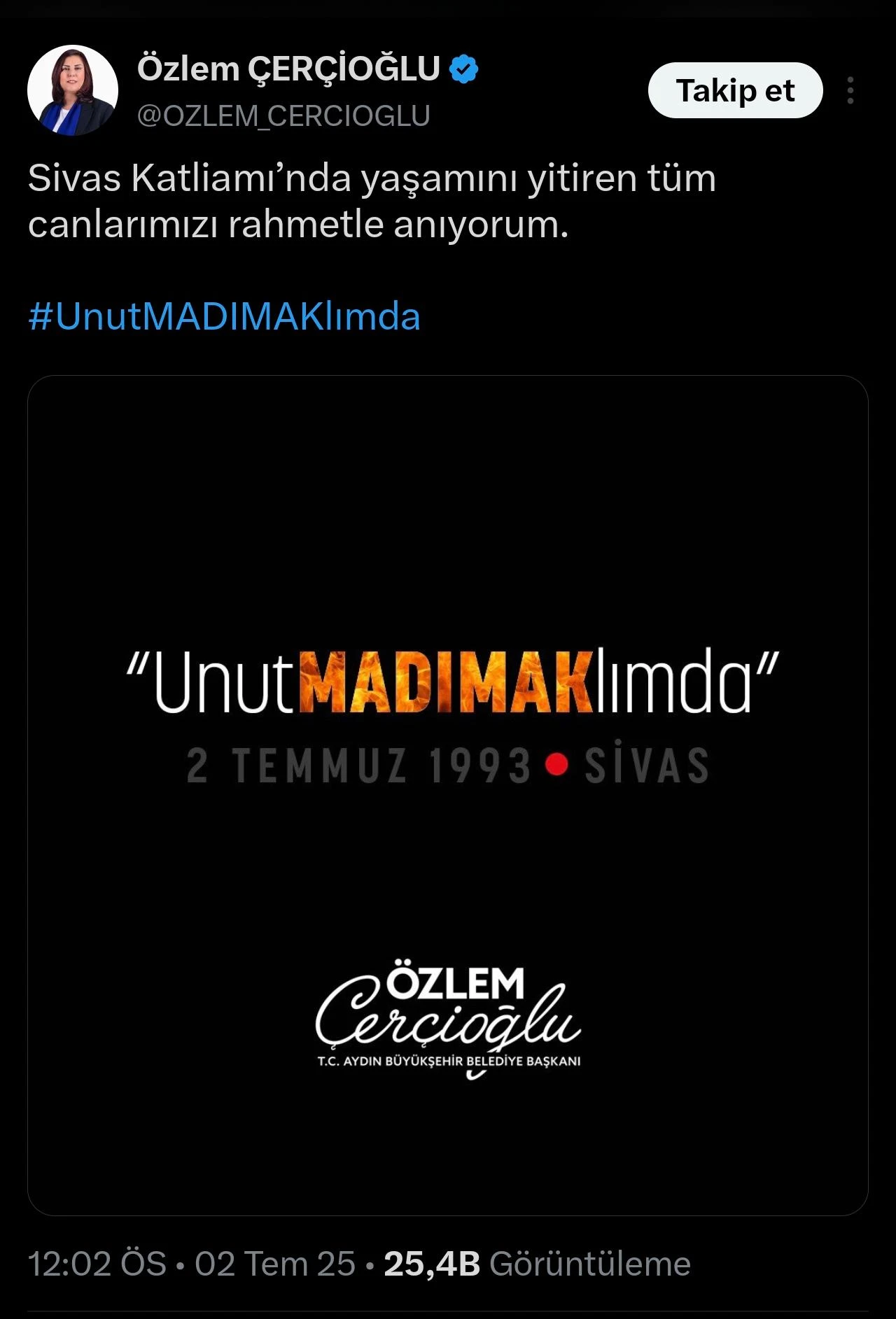 AK PARTİ’YE GEÇEN ÖZLEM ÇERÇİOĞLU MADIMAK İÇİN KAFASINI KUMA GÖMDÜ