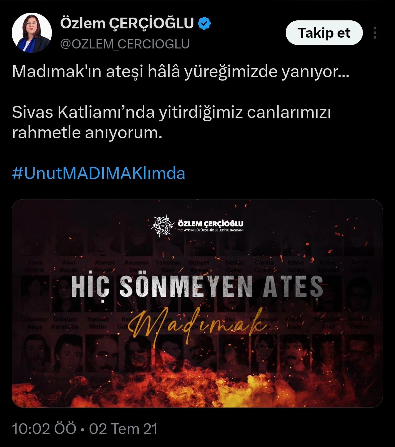 AK PARTİ’YE GEÇEN ÖZLEM ÇERÇİOĞLU MADIMAK İÇİN KAFASINI KUMA GÖMDÜ
