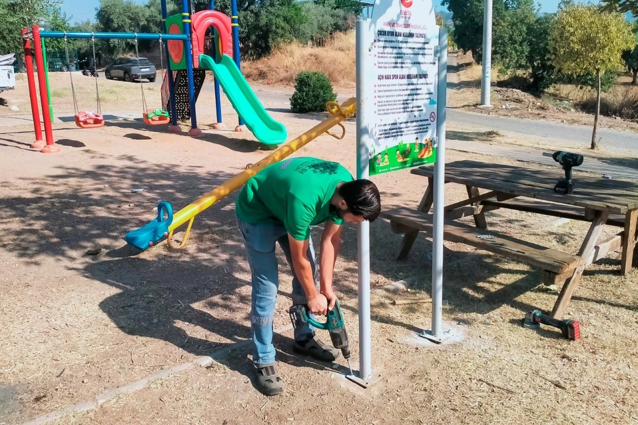 EFELER’İN ÇOCUK PARKLARINDA GÜVENLİK MESAİSİ