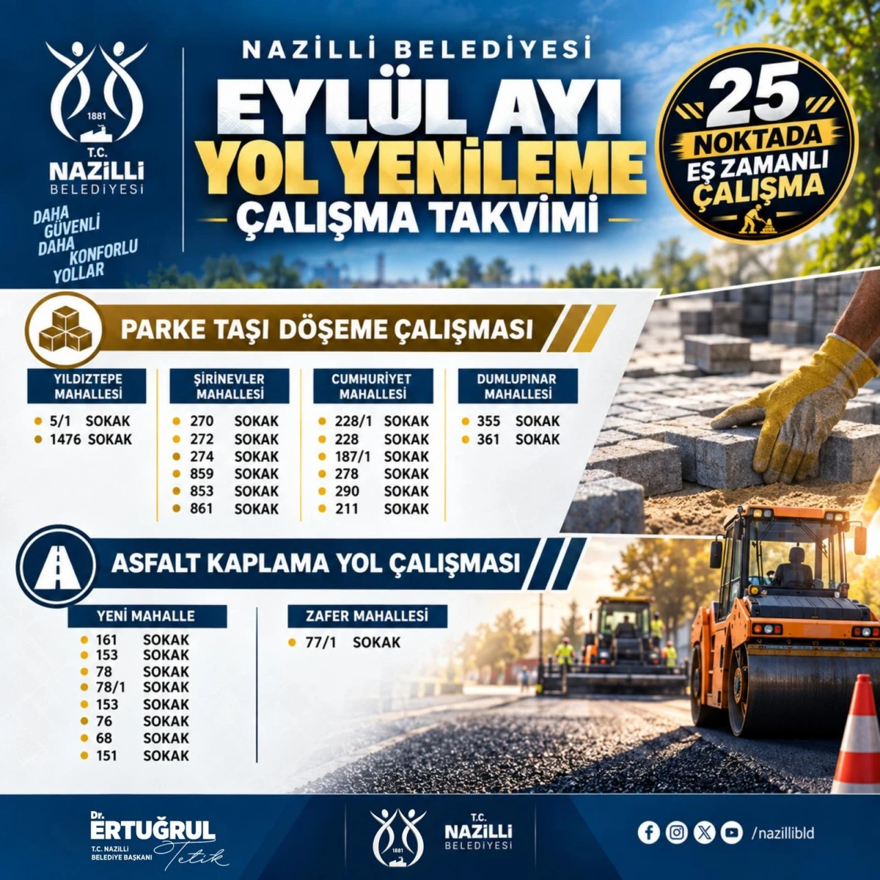 25 noktada eş zamanlı çalışma