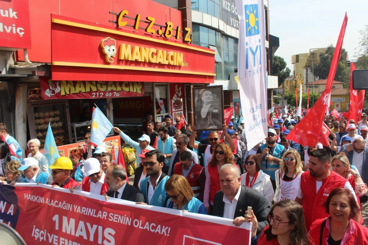 AYDIN'DA 1 MAYIS KUTLAMALARINDA KEMAL KILIÇDAROĞLU SLOGANLARI