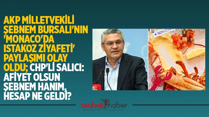 AKP Milletvekili Şebnem Bursalı'nın 'Monaco'da ıstakoz ziyafeti' paylaşımı olay oldu; CHP'li Salıcı: Afiyet olsun Şebnem Hanım, hesap ne geldi?