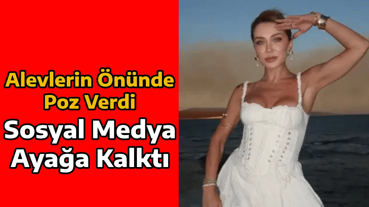 Alevlerin Önünde Poz Verdi, Sosyal Medya Ayağa Kalktı