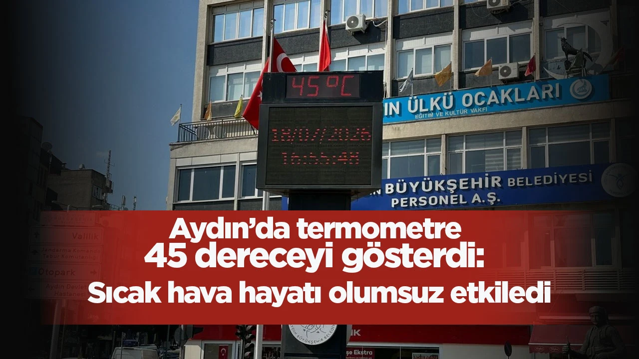 Aydın&rsquo;da termometre 45 dereceyi g&ouml;sterdi: Sıcak hava hayatı olumsuz etkiledi