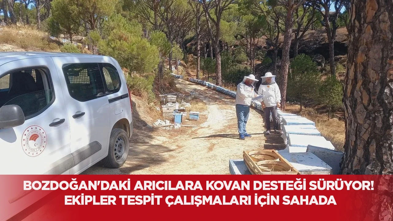 Bozdoğan'daki arıcılara kovan desteği s&uuml;r&uuml;yor! Ekipler tespit &ccedil;alışmaları i&ccedil;in sahada