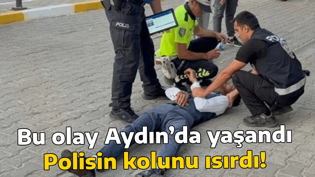 Bu olay Aydın’da yaşandı, Polisin kolunu ısırdı