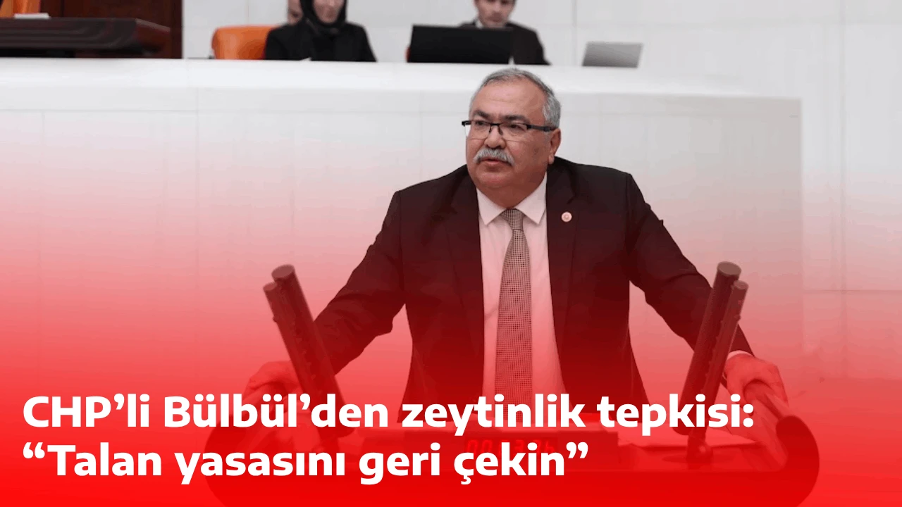CHP’li Bülbül’den zeytinlik tepkisi: “Talan yasasını geri çekin”