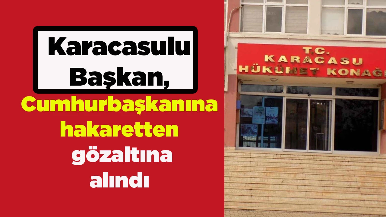 Karacasulu Başkan, Cumhurbaşkanına hakaretten g&ouml;zaltına alındı