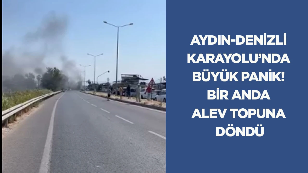 Aydın-Denizli Karayolu'nda b&uuml;y&uuml;k panik! Bir anda alev topuna d&ouml;nd&uuml;