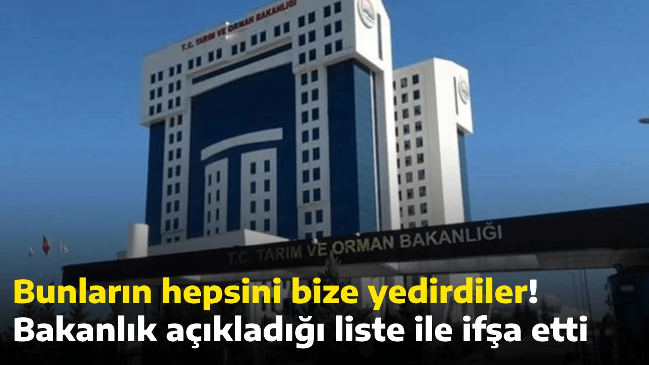Bunların hepsini bize yedirdiler! Bakanlık açıkladığı liste ile ifşa etti