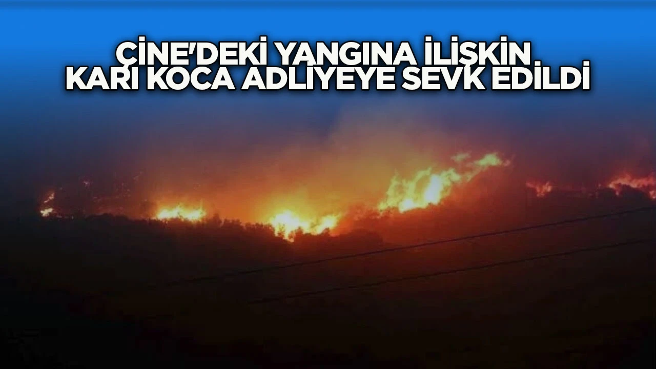 &Ccedil;ine'deki yangına ilişkin karı koca adliyeye sevk edildi