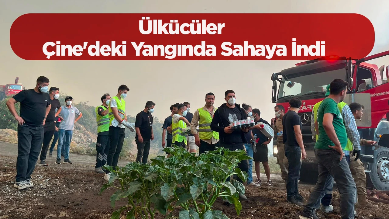 Ülkü Ocakları Gönüllü Ekibi Söndürme Çalışmalarına Destek Verdi