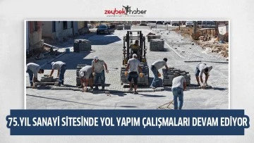 75.YIL SANAYİ SİTESİNDE YOL YAPIM &Ccedil;ALIŞMALARI DEVAM EDİYOR