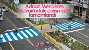 Adnan Menderes Bulvarı'ndaki &ccedil;alışmalar tamamlandı