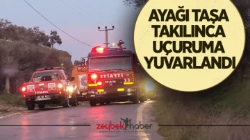 Ayağı taşa takılınca u&ccedil;uruma yuvarlandı