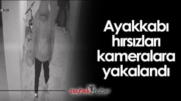 Ayakkabı hırsızları kameralara yakalandı