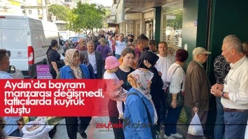 Aydın&rsquo;da bayram manzarası değişmedi, tatlıcılarda kuyruk oluştu