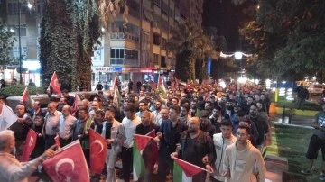 Aydın&rsquo;da İsrail&rsquo;i protesto y&uuml;r&uuml;y&uuml;ş&uuml; d&uuml;zenlendi