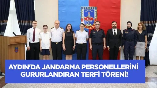 Aydın'da Jandarma personellerini gururlandıran terfi t&ouml;reni!