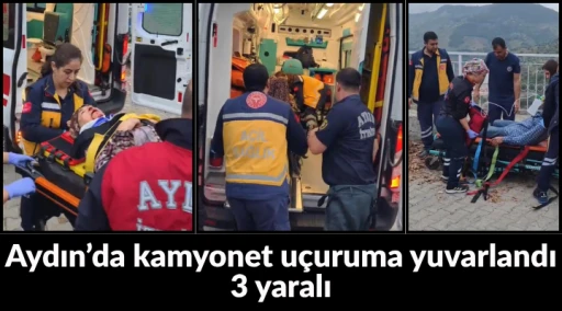 Aydın&rsquo;da kamyonet u&ccedil;uruma yuvarlandı: 3 yaralı