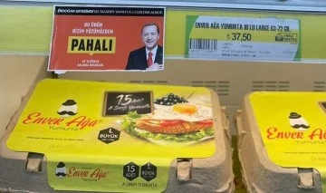 Aydın&rsquo;da market raflarında &lsquo;Erdoğan sayesinde&rsquo; etiketleri