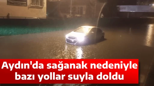 Aydın'da sağanak nedeniyle bazı yollar suyla doldu