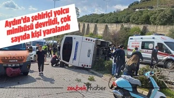 Aydın&rsquo;da şehiri&ccedil;i yolcu minib&uuml;s&uuml; devrildi, &ccedil;ok sayıda kişi yaralandı