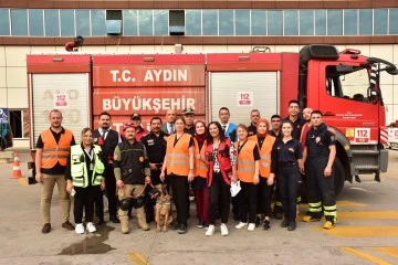 Aydın'da tatbikat ger&ccedil;eğini aratmadı