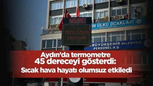 Aydın&rsquo;da termometre 45 dereceyi g&ouml;sterdi: Sıcak hava hayatı olumsuz etkiledi