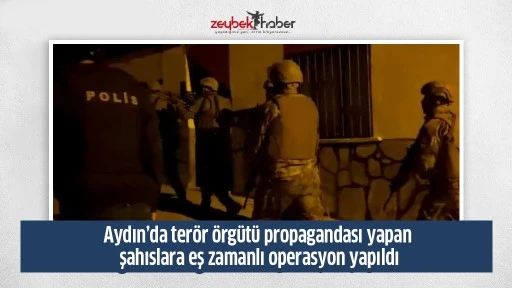 Aydın&rsquo;da ter&ouml;r &ouml;rg&uuml;t&uuml; propagandası yapan şahıslara eş zamanlı operasyon yapıldı