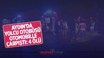 Aydın'da yolcu otob&uuml;s&uuml; otomobille &ccedil;arpıştı: 4 &ouml;l&uuml;