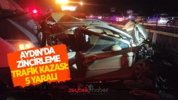 Aydın&rsquo;da zincirleme trafik kazası: 5 yaralı