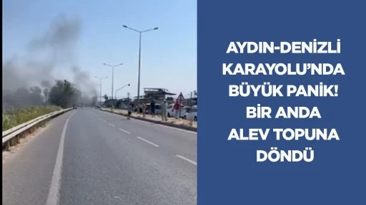 Aydın-Denizli Karayolu'nda b&uuml;y&uuml;k panik! Bir anda alev topuna d&ouml;nd&uuml;