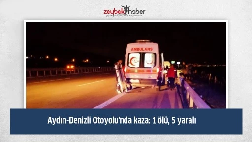 Aydın-Denizli Otoyolu'nda kaza: 1 &ouml;l&uuml;, 5 yaralı