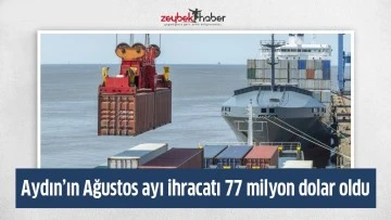Aydın&rsquo;ın Ağustos ayı ihracatı 77 milyon dolar oldu