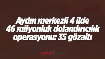 Aydın merkezli 4 ilde 46 milyonluk dolandırıcılık operasyonu: 35 g&ouml;zaltı