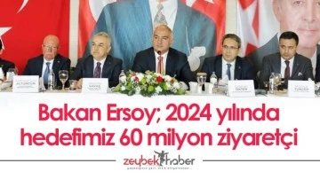 Bakan Ersoy; 2024 yılında hedefimiz 60 milyon ziyaret&ccedil;i