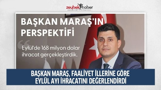 BAŞKAN MARAŞ, FAALİYET İLLERİNE G&Ouml;RE EYL&Uuml;L AYI İHRACATINI DEĞERLENDİRDİ