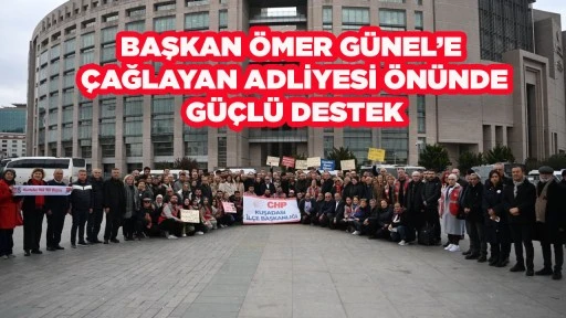 BAŞKAN &Ouml;MER G&Uuml;NEL&rsquo;E &Ccedil;AĞLAYAN ADLİYESİ &Ouml;N&Uuml;NDE G&Uuml;&Ccedil;L&Uuml; DESTEK